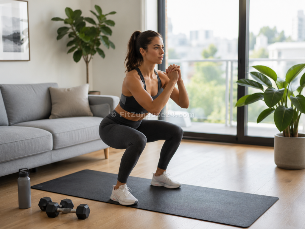 Beintraining Zuhause Kniebeugen