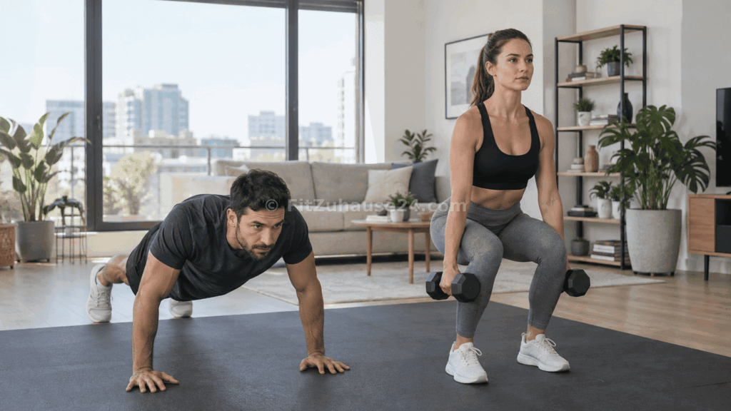 ergleich von Ganzkörpertraining und Split-Training beim Heimtraining